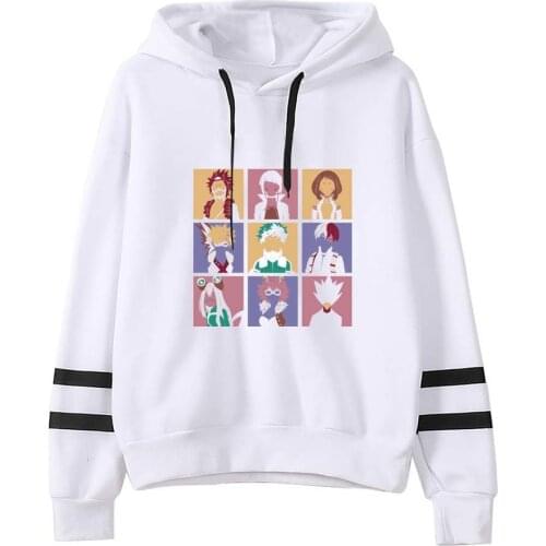 Hoodies My Hero Academia Hooded Japanese Anime Sweatshirt With Rope Without pocket Cosplay Unisex Streetwear Pullover Tops