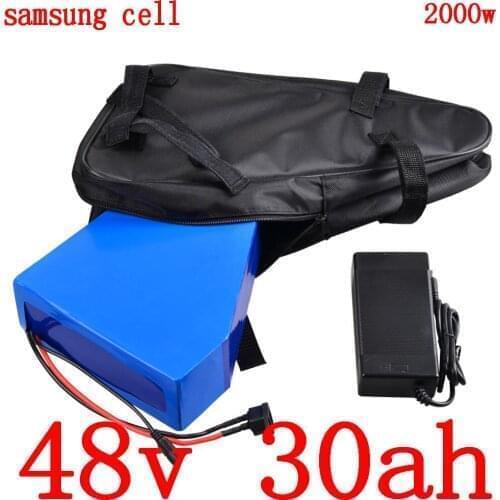 48V 1000W 1500W 2000W E-Bike Battery 48V 15AH 18AH 20Ah 25AH 26AH 30AH Triangle Electric Bicycle Battery Pack use Samsung cell