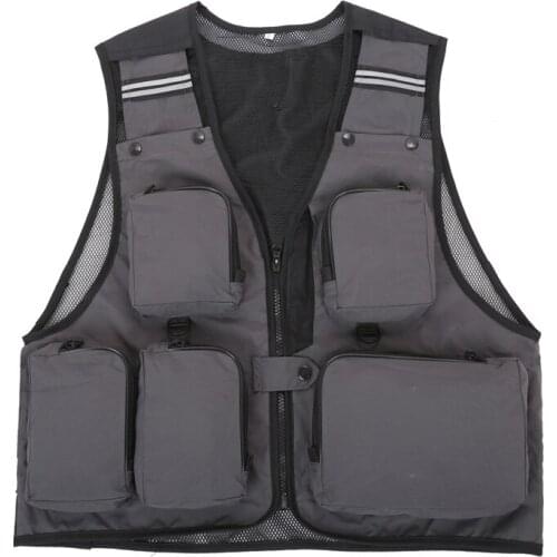Outdoor Multi Pockets Quick Dry Fishing clothes Hunting Mesh Mens Vest Photography Angler Customized LOGO Waistcoat Leisure vest