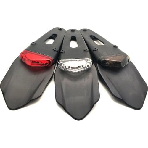 Universal Motorcycle Enduro Rear Fender LED Brake Stop Tail Light License Plate Lamp for Most Motorbike Models