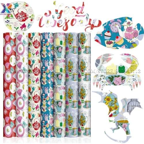 XFX 1 Pcs 12*12 In Cartoon Pattern for Cricut Mug Press Maker Mouse Pad Sublimation Transfer DIY Cricut Infusible Transfer Ink