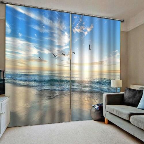 Height 3d curtains custom Big wave flower photo curtains 3d For living room bedrooms blackout curtains