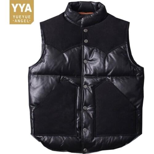 2020 S-4XL New Winter Mens Genuine Sheep Leather Vest Fashion Sheepskin Real Leather Solid Sleeveless Mens Single Breasted Vest