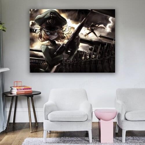 Tanya von Degurechaff Youjo Senki Painting Wall Art Poster Canvas For Living Room Home Bedroom Study Dorm Art Decoration Prints