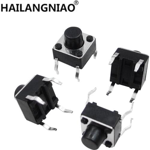 100PCS/Lot 6x6x6MM 4PIN G91 Tactile Tact Push Button Micro Switch Direct Self-Reset DIP 6*6*6mm