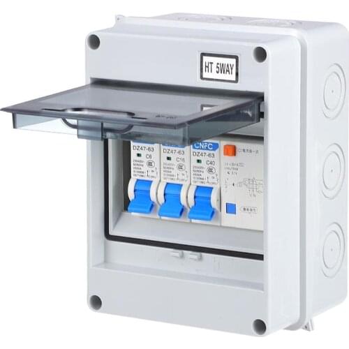 2Pole Miniature Circuit Breaker Electric Switch Leakage Circuit Breaker Distribution Plastic Box With Electric Transparent Cover