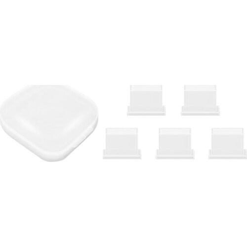 White Portable 3 /5 Pieces Lightweight Data Cable Dust Plug / Protector Suitable for Mobile Phones Anti Dust Protector 95AF
