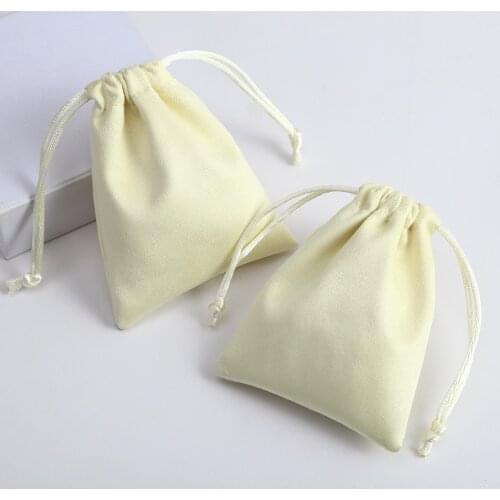 50Pcs Jewelry Flannel Drawstring Bag Gift Packaging Pouches Small Ring Necklace Earring Wedding Candy Bags