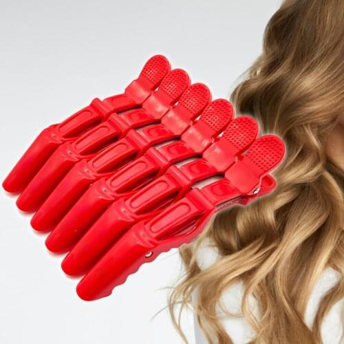 6pcs/lot Plastic Hair Clip Hairdressing Clamps Claw Hair Section Clips Grip Cutting Barbers For Salon Hair Styling Accessories