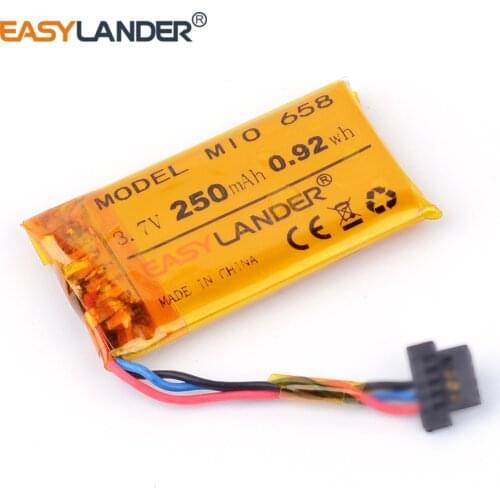 Rechargeable li Polymer battery For DVR GPS MP3 MP4 toys MIO mivue 658 MIO mivue 368A Driving recorder battery 3.7V 250mAh