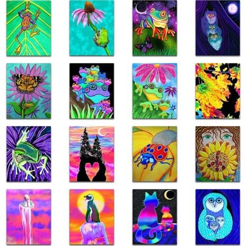 Diamond mosaic Cartoon penguin cat Full Diamond embroidery colorful frog DIY Diamond painting Cross stitch animal owl butterfly