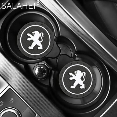2Pcs Car Water Cup Bottle Anti-slip Coaster For Peugeot GT 206 207 208 301 307 308 407 507 508 408 308 406 2008 5008 3008 4008