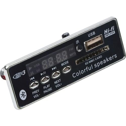 Kebidumei Car USB MP3 Player Integrated Bluetooth Hands-free MP3 Decoder Board Module Remote Control USB for Aux for Car