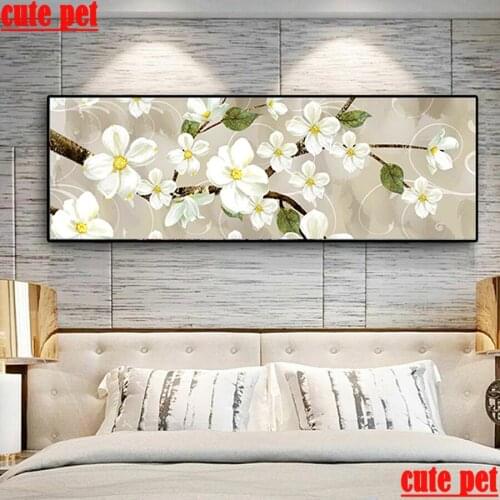 Large diamond painting Abstract flower mosaic rhinestone DIY full square embroidery diamond bedroom Decor cross stitch cute pet