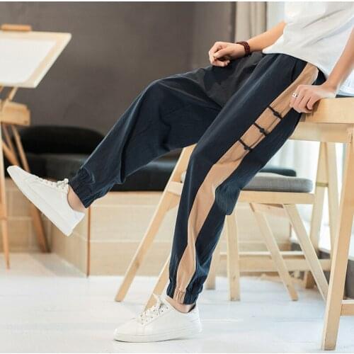 Nice Men‘s Autumn Cotton Linen Harem Pants Jogger Casual Loose Male Pants Fashion Korean Style Trousers Men Streetwear