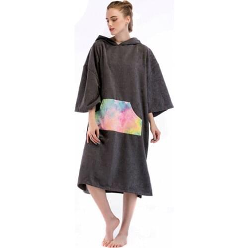 Microfiber Quick Dry Beach Bath Towel Surf Kyak Changing Robe Hooded Poncho Men Women