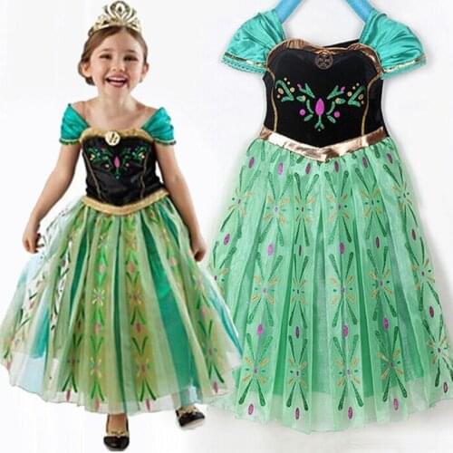 2021 Dresses for Girls New Year Costumes For Children Christmas Cute Elsa Anna Party Dress Vestidos infants Cosplay Costume