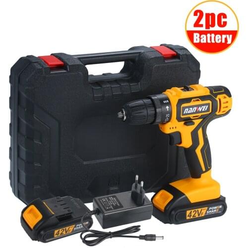 2-Speed Cordless Drill Driver Electric Screwdriver Max 35Nm Torque Variable Speed Electric Drill Rechargeable Electric Drill