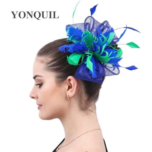 Wedding Bride Elehgant Fascinator Hair Accessories Fancy Sinamay Women Headwear For Ladies Formal Dress Party Headdress Hair Pin