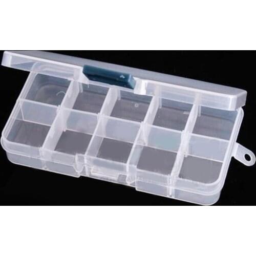 Wholesale 10 cells/7 cells Plastic lots Adjustable Jewelry Storage Box Case Craft Organizer Beads Container for Designer DIY