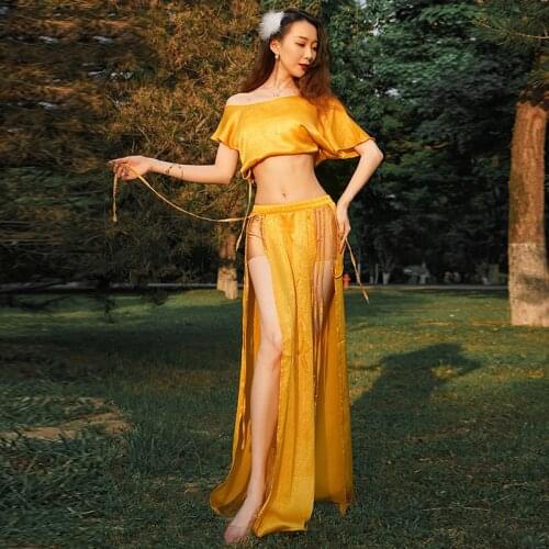 Belly Dancing Costume Adult Skirt And Top Set India Clothing Exotic Dancewear Bellydance Outfit Belly American Clothing JL1208