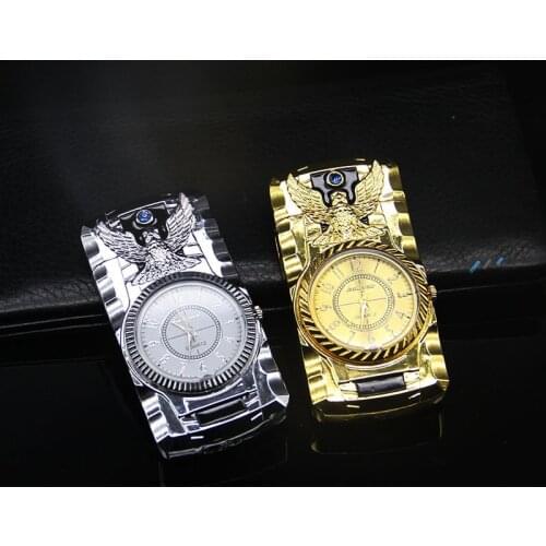 Creative Watch Inflatable Lighter Colorful Light Watch Gas Lighter Windproof Lighter Turbo Butane Cigarette Cigar Pipe Lighter