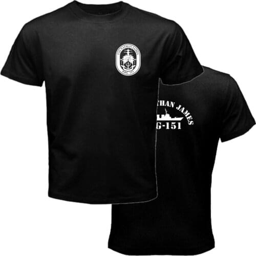 US Navy DDG 151 Adult Summer Pure Cotton O-Collar Short Sleeve T-shirt Navy Gift