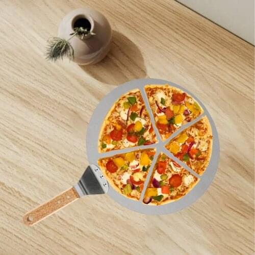 Stainless Steel 12inch Pizza Peel Shovel with Wooden Handle Pastry Bread Baker Oven Spatula Pizza Turning Peel Kitchen Tool