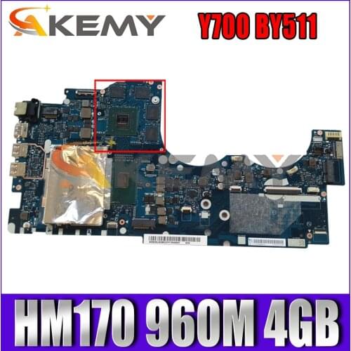 5B20L80400 For Lenovo Y700 BY511 NM-A541 With i7-6700HQ Y700-17ISK Laptop Motherboard CPU 2.6Ghz HM170 GTX 960M 4GB DDR4