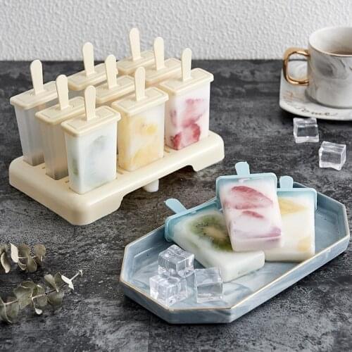Newest Arrival Ice Cream Mold 9 Ice Popsicle Mold Set, Reusable Ice Cream Mold with Stick ans Lid Creative Kitchen Tool