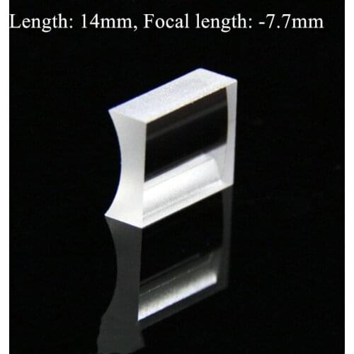Optical Glass BK7 14 MM length with focal length -7.7 MM Plano Concave Cylindrical lens Manufacturer
