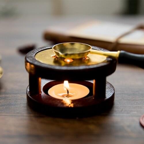 Retro Candle Candleholder Aromatherapy Tea Wax Furnace Fire Paint Seal Set Tool DIY Paper Gift Envelope Decoration for Wedding