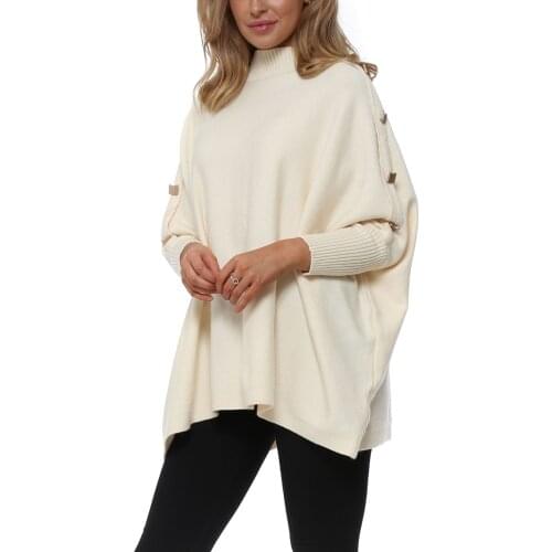 Casual Knitted Sweater Button O Neck Long Sleeve Jumpers for Women Loose Vintage Sweater Pullover Autumn Winter 2021