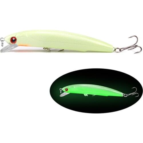1pcs Luminous Minnow Fishing Lure Wobblers 12cm 17g Hard Artificial Plastic Bait 3D Eyes Crankbait Trout Bass Carp Pesca Tackle