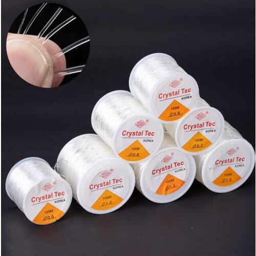 100M Transparent Crystal Rope Elastic Line DIY Beading Cords Stretchy Thread For Necklace Bracelet String Jewelry Making Supply