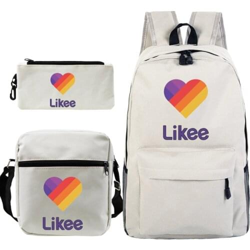 Russia Style Likee App Backpacks School Bags for Teenagers Girls Women LIKEE Female Rainbow Laptop Knapsack with Pencil Case