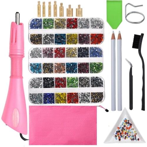 2000Pcs-9600Pcs/box Hot Fix Rhinestones For PLUG Hotfix Applicator Hot Fix Crystal Glass Rhinestone Iron-on Wand Strass