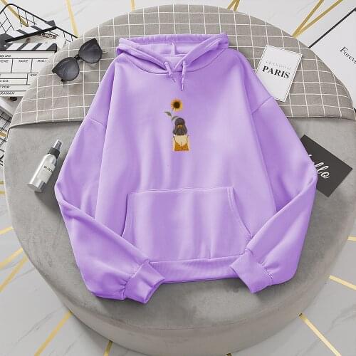 Cute Flower Print Hoodie Oversize Hoodies Women Hoodies Sweatshirts Long Sleeve Harajuku Korean Style Cartoon Pullover Sweatsuit