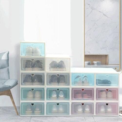 Thickened shoe box transparent shoe box plastic clamshell drawer shoe box household goods storage box