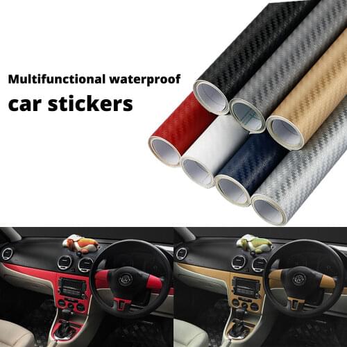 10cmx127cm 3D Carbon Fiber Vinyl Car Wrap Sheet Roll Film Car Stickers And Decals Motorcycle Car Styling Accessories Automobiles