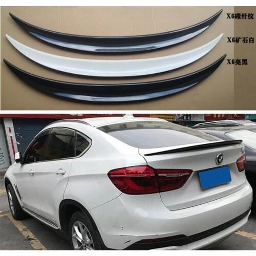 High Quality ABS PAINT CARBON REAR TAIL WING TRUNK LIP SPOILER FOR BMW X6 F16 2015 2016 2017 2018