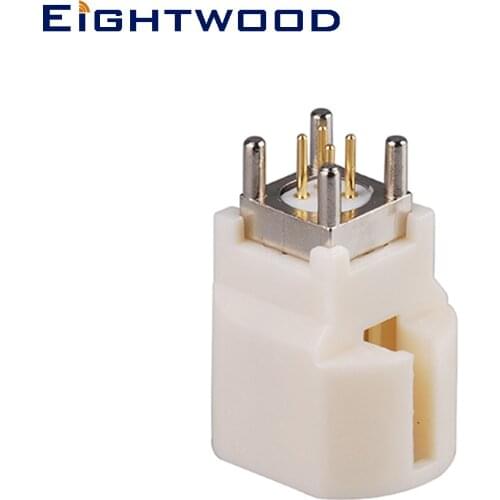 Eightwood HSD LVDS Connector Fakra Code B Cream/9001 Jack Female PCB Mount 4 Out Pin for Vehicle Reverse Image Digital Dashboard