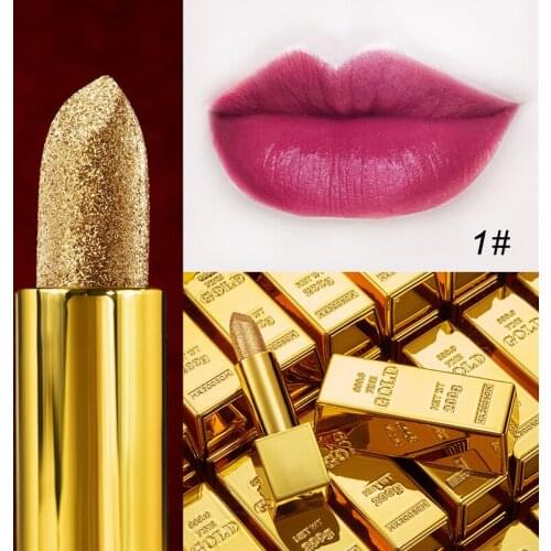 Golden Matte Lipstick Beauty Cosmetics Makeup Gift Fog Velvet Lip Stick Lip Gloss For Girls Women Long Lasting 6 Colors