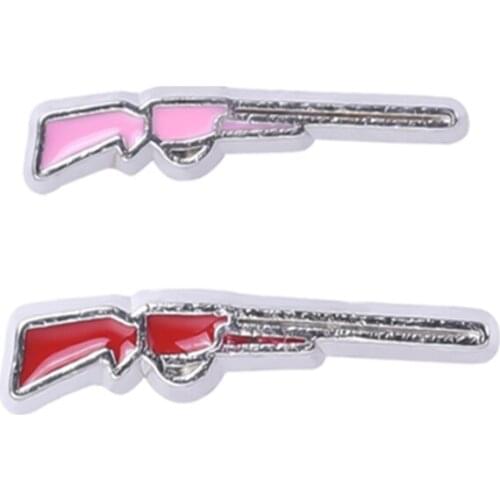 20Pcs/Lot Metal Gun Floating Charms Making Pistol Metal Handmade Glass Locket Jewelry Dropshipping