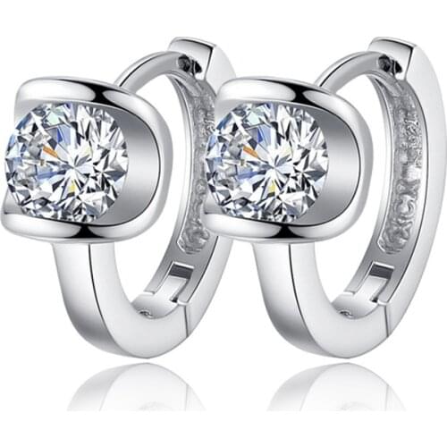 Fashion 925 sterling silver Stud Earrings Crystal Earring For Women New Jewelry 2021
