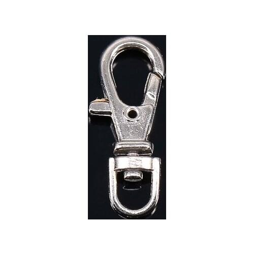 24*9mm Silver Plated Metal Trigger Snap Lobster Claws Swivel Hardware Hook Clasp Sewing for Bag Key Ring 20piece/K387