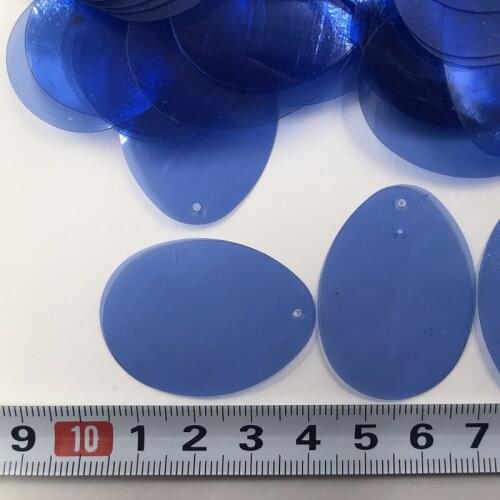 29*39mm 100pcs Crystal Royal color Oval shape 1 side hole Loose Sequins Paillette for sewing DIYcraft clothing Ornament Accessor