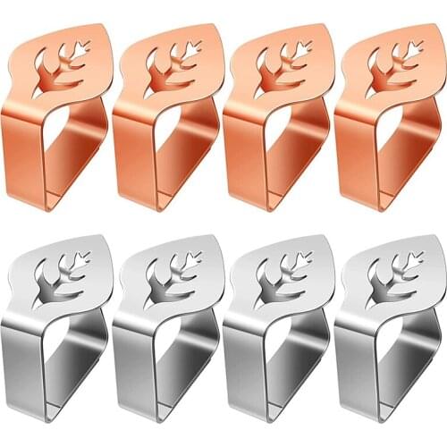 8 Pcs Leaf Shape Table Cloth Clips Stainless Steel Thickened Tablecloth Clamp Holder Adjustable Table Cover Clamps Table