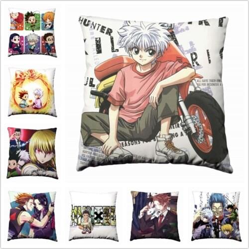 Anime Manga HUNTER X HUNTER Silk Pillowcase 45x45cm Pillow Case Cover Seat Bedding Cushion Cover