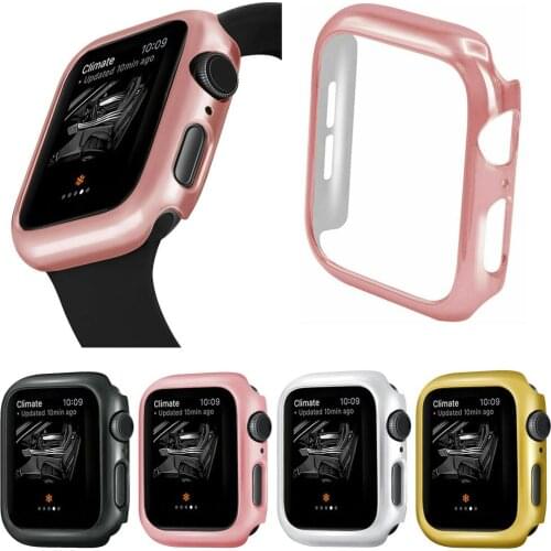 Watch Cover For Apple Watch 40MM 44MM Case Plating Plastic Bumper Hard Frame Cover For iWatch Series 5 4